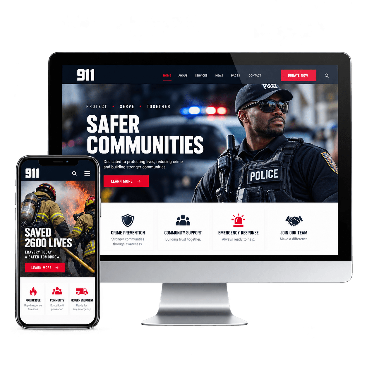911 - Police Station & Fire Department WordPress Theme